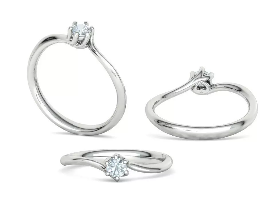 Engagement ring 008 Promise Ring 3D print model