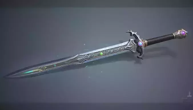 Stylish Fantasy Sword 3D Model 3D model