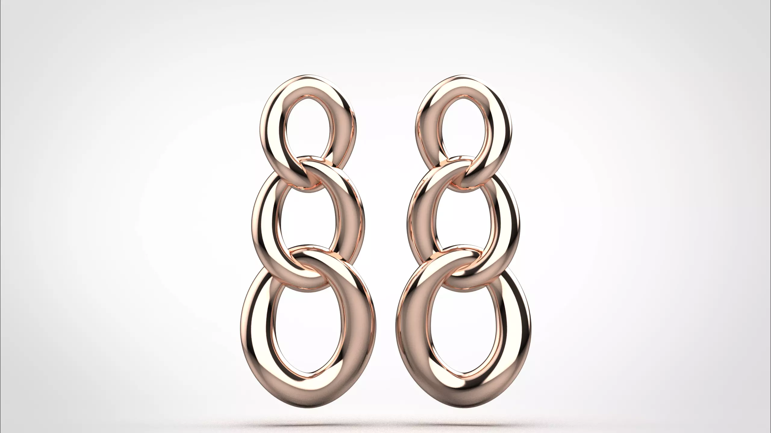 Chain earring stl obj 3D print model ER022 3D print model 3D print model_22