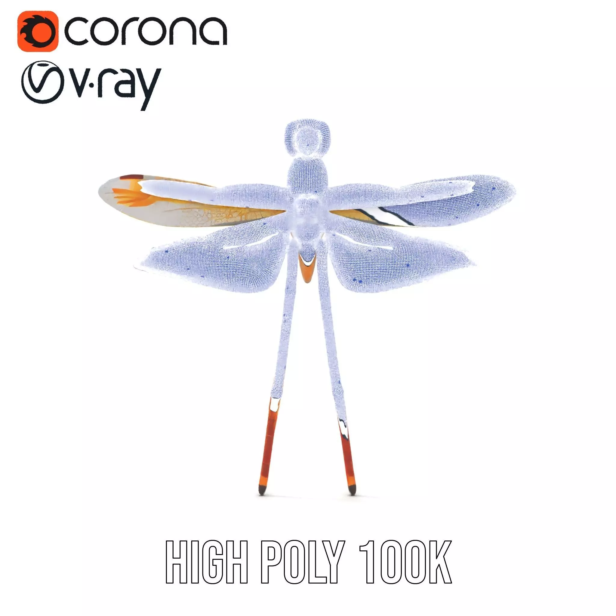 Golden Dragonfly model pack Low-poly 3D model_33