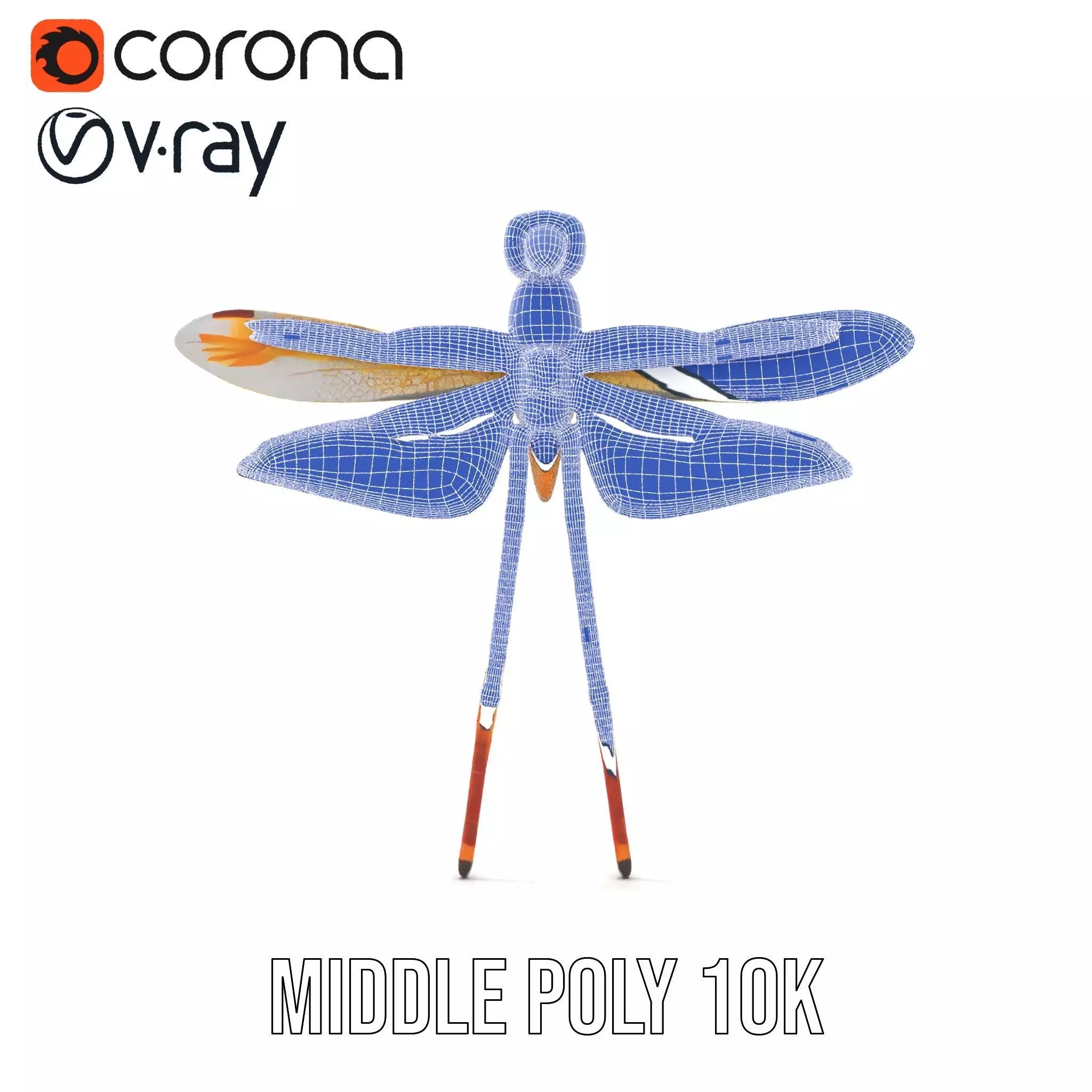 Golden Dragonfly model pack Low-poly 3D model_27