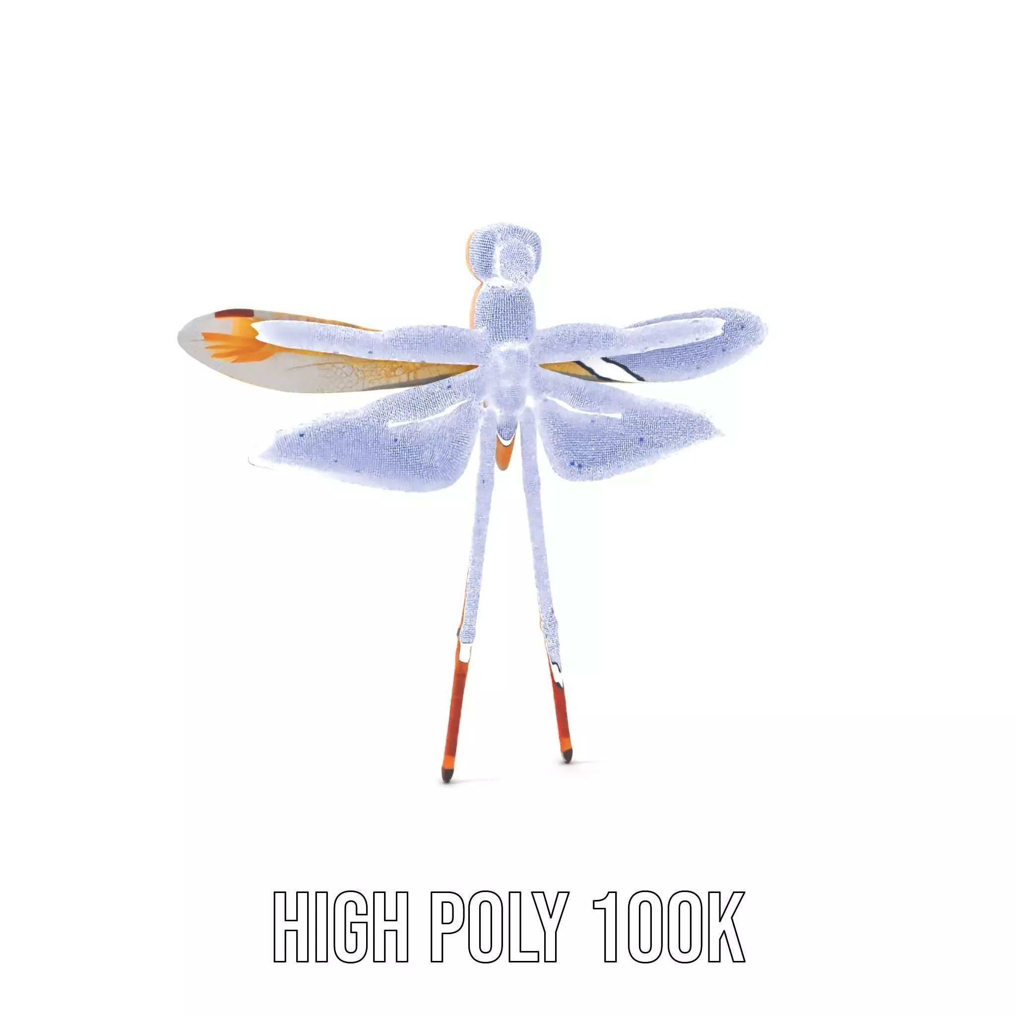 Golden Dragonfly model pack Low-poly 3D model_4