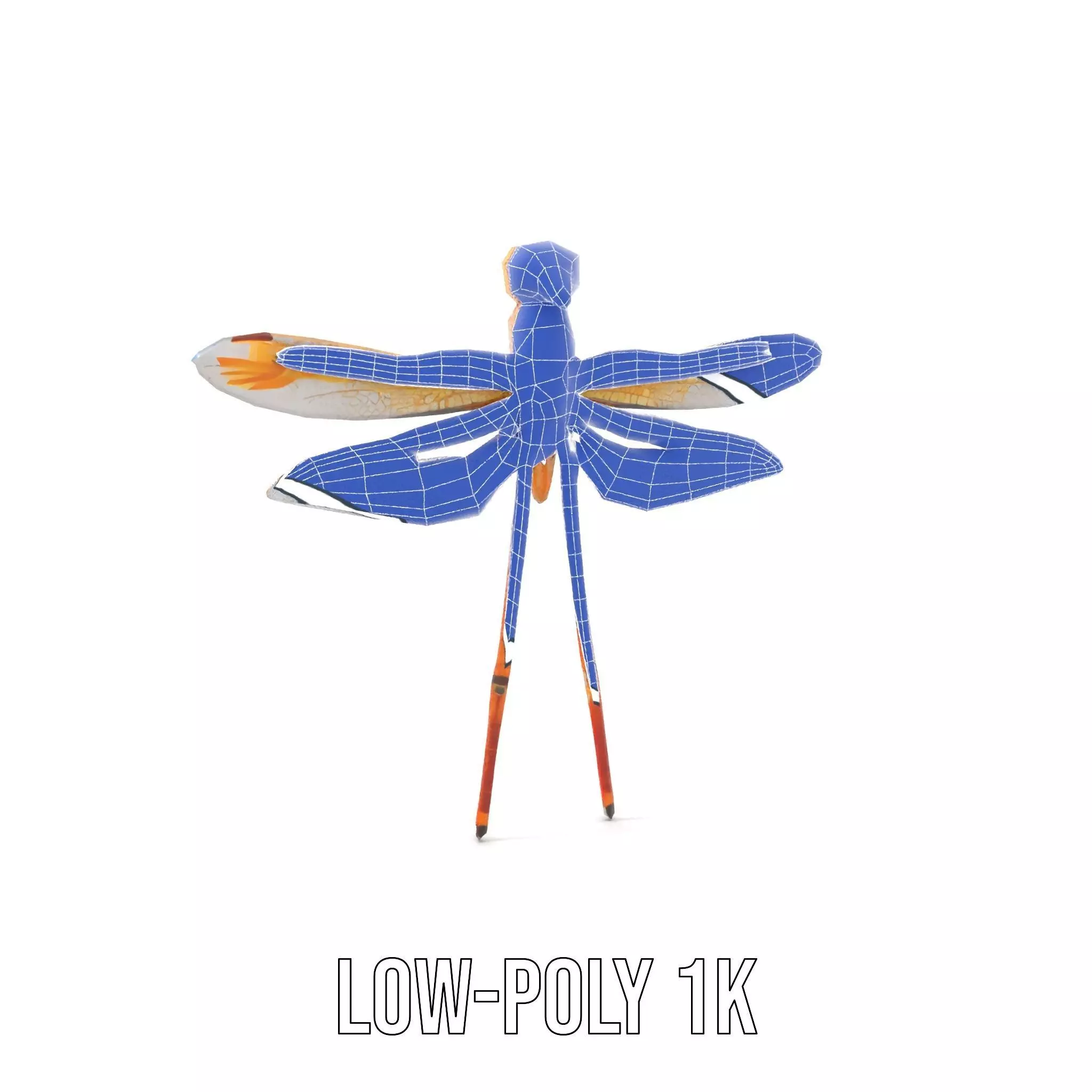 Golden Dragonfly model pack Low-poly 3D model_14