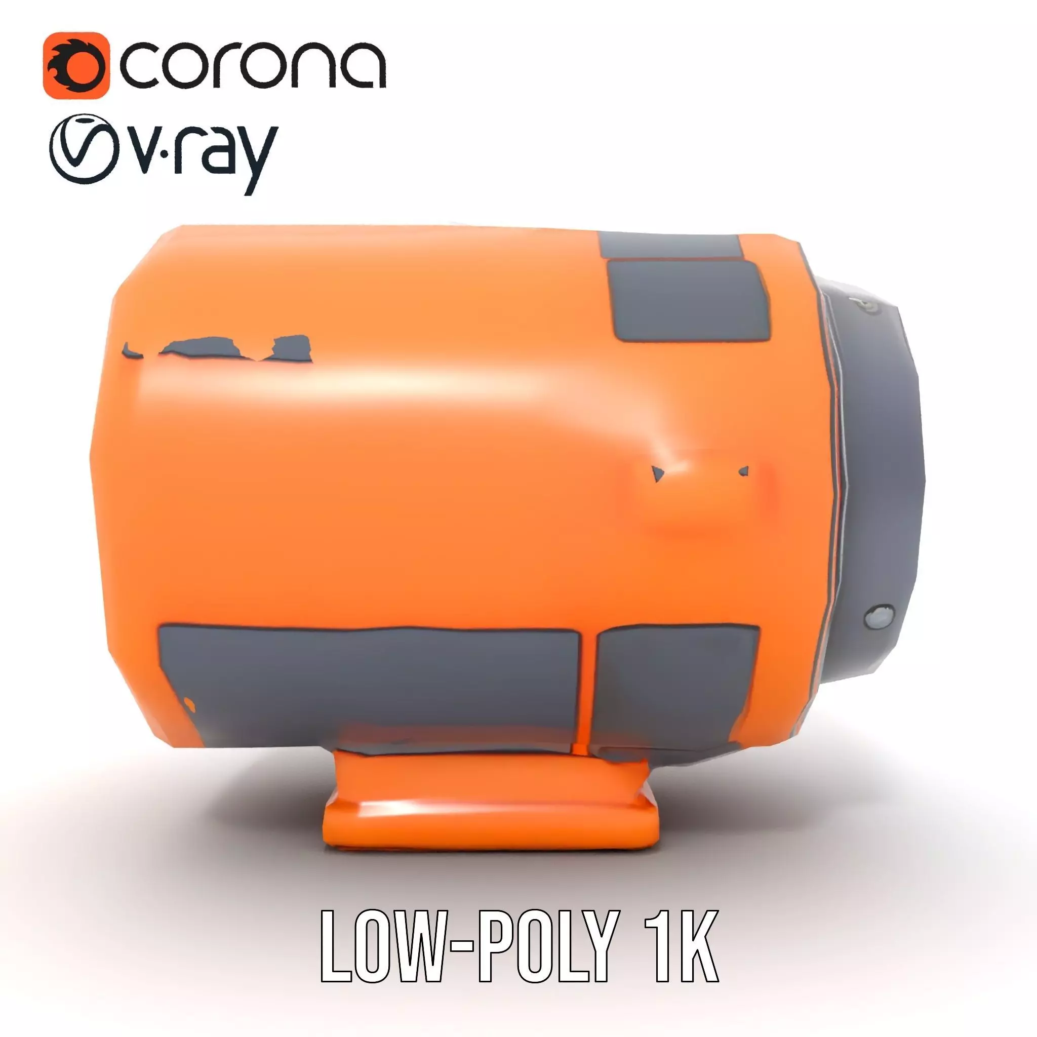 Vibrant Orange Telescope model pack Low-poly 3D model_12