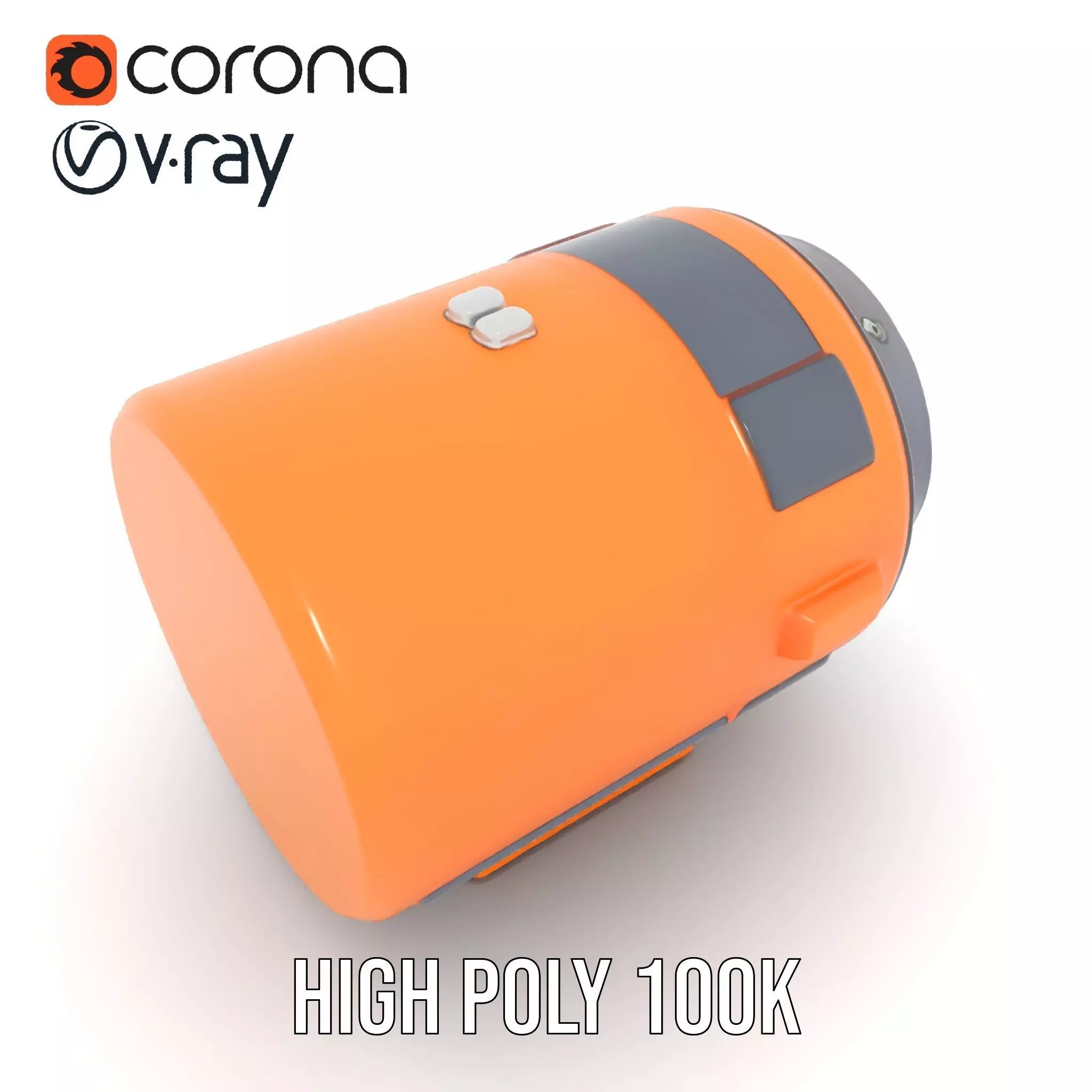Vibrant Orange Telescope model pack Low-poly 3D model_20