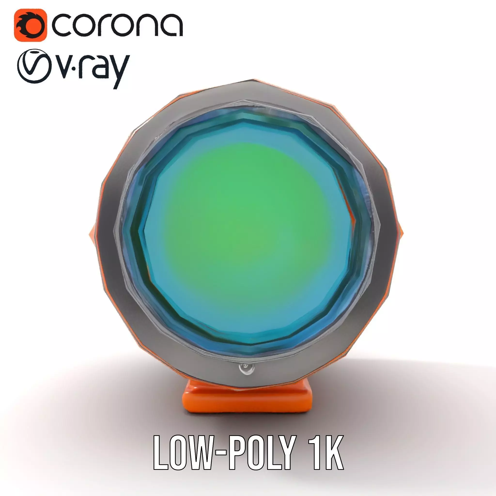 Vibrant Orange Telescope model pack Low-poly 3D model_7