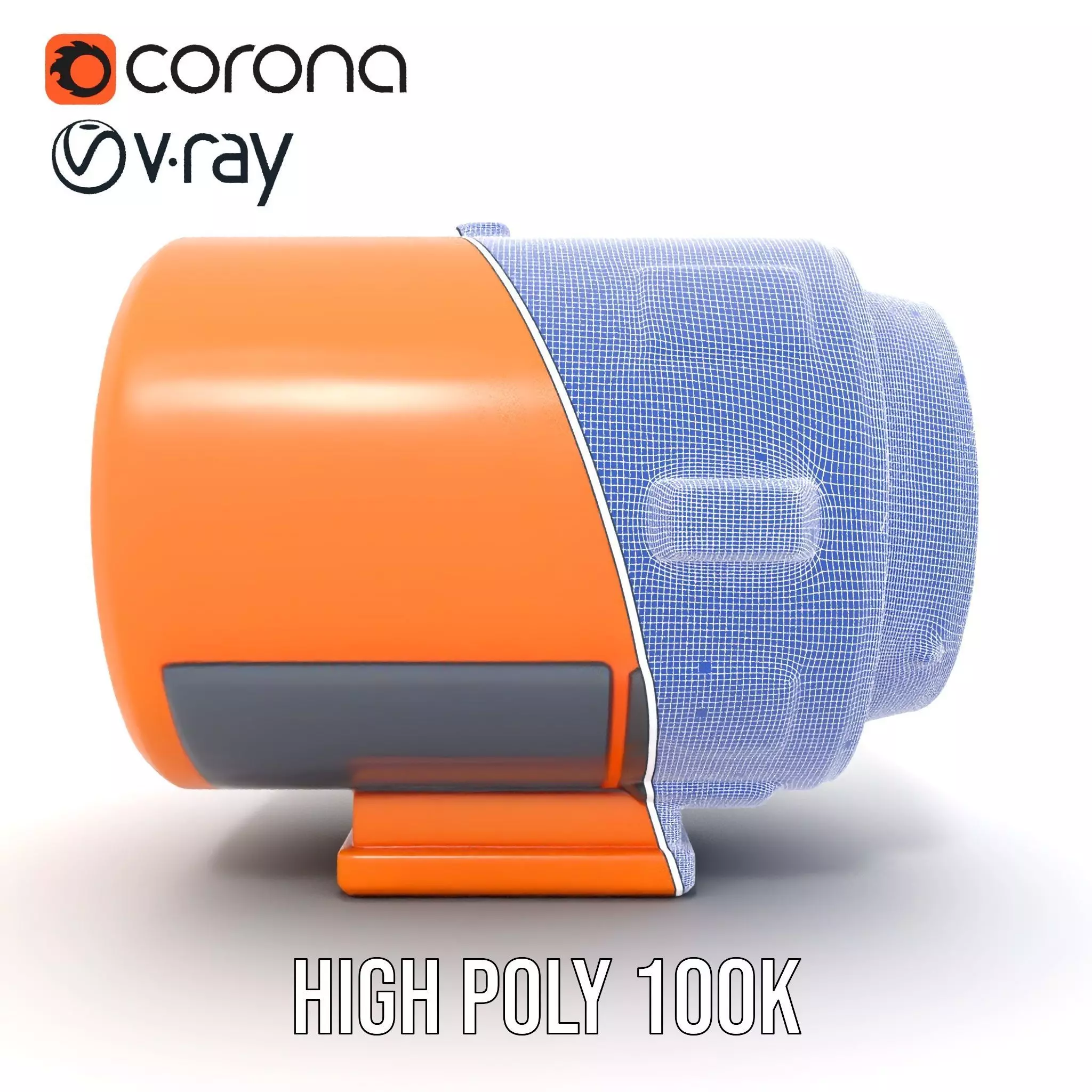 Vibrant Orange Telescope model pack Low-poly 3D model_33