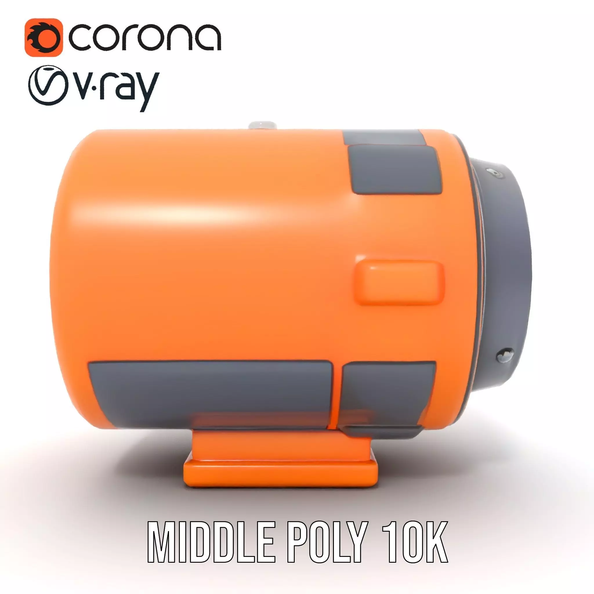 Vibrant Orange Telescope model pack Low-poly 3D model_29