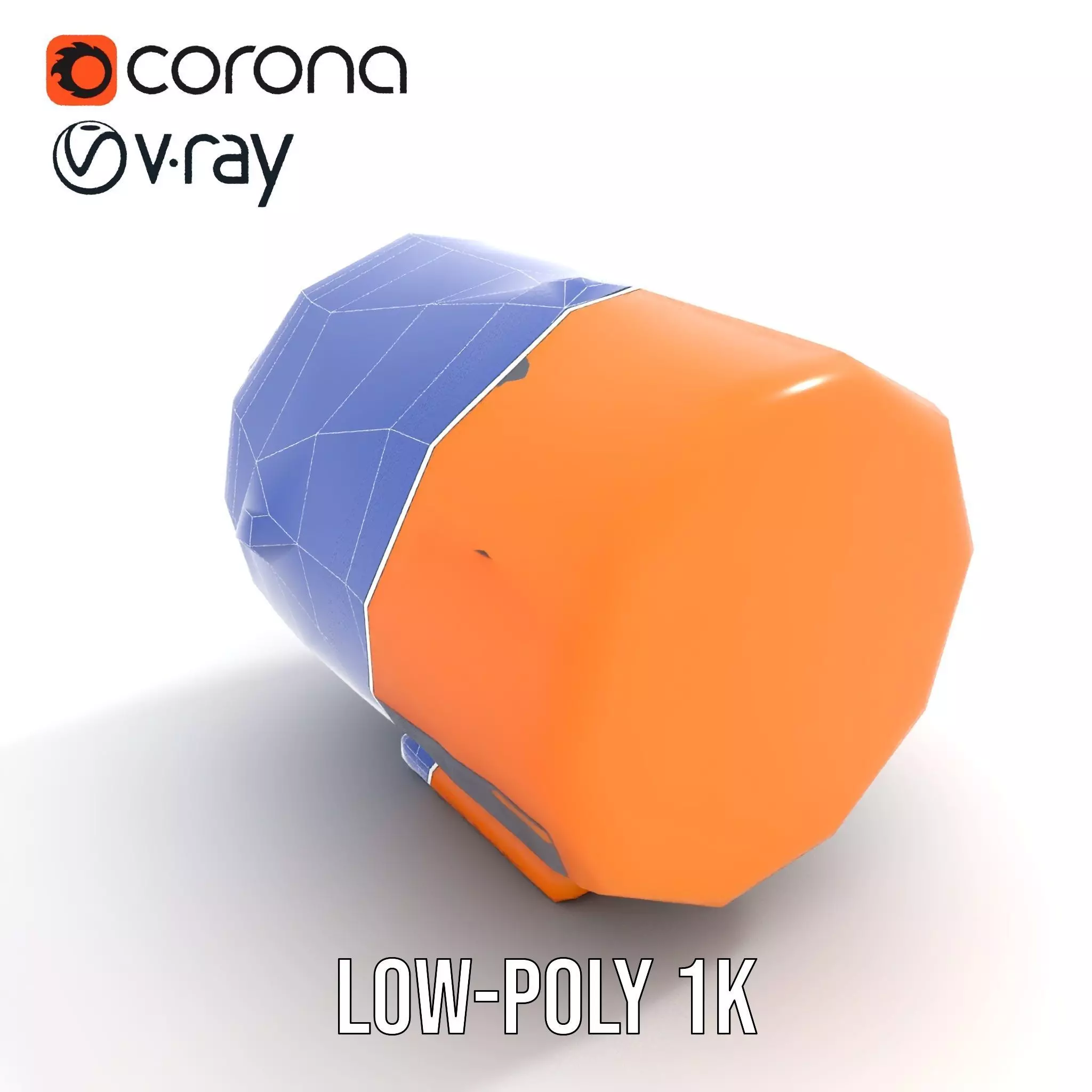 Vibrant Orange Telescope model pack Low-poly 3D model_22