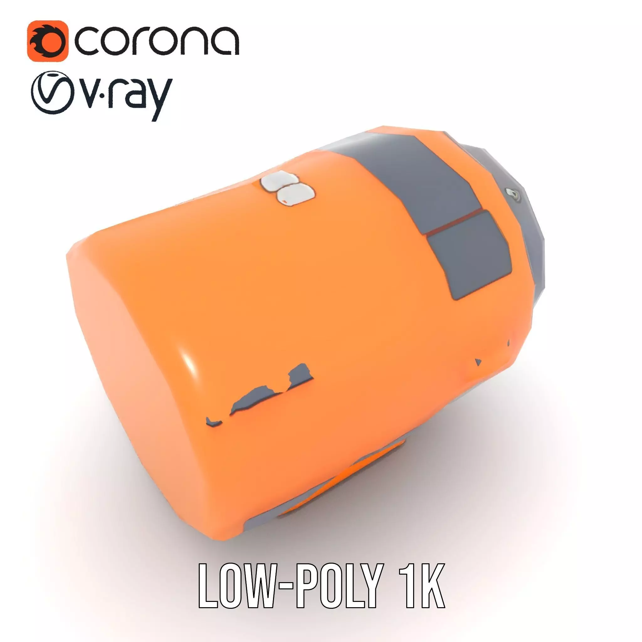 Vibrant Orange Telescope model pack Low-poly 3D model_14