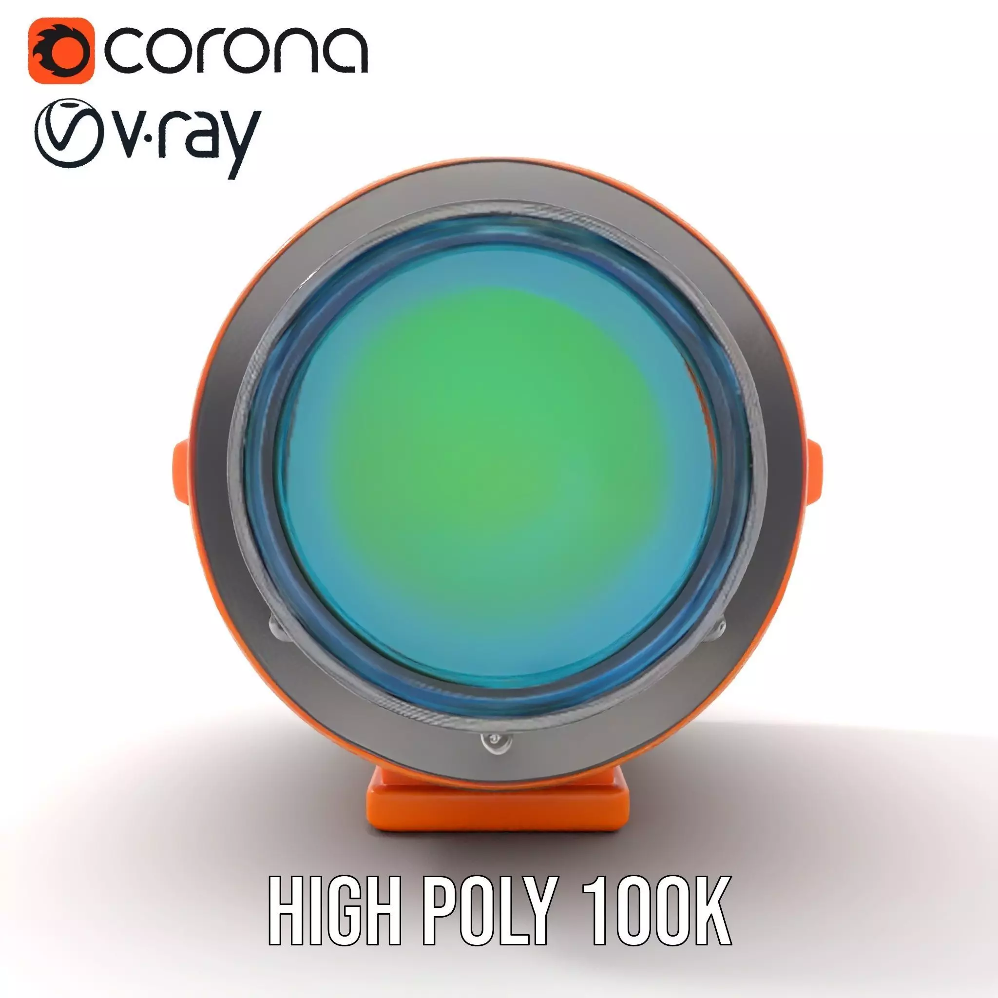 Vibrant Orange Telescope model pack Low-poly 3D model_28