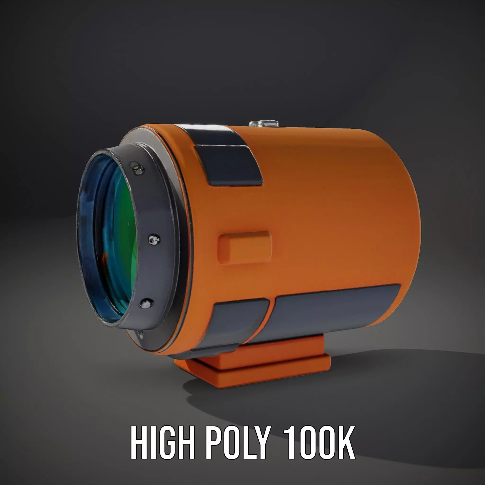 Vibrant Orange Telescope model pack Low-poly 3D model_8