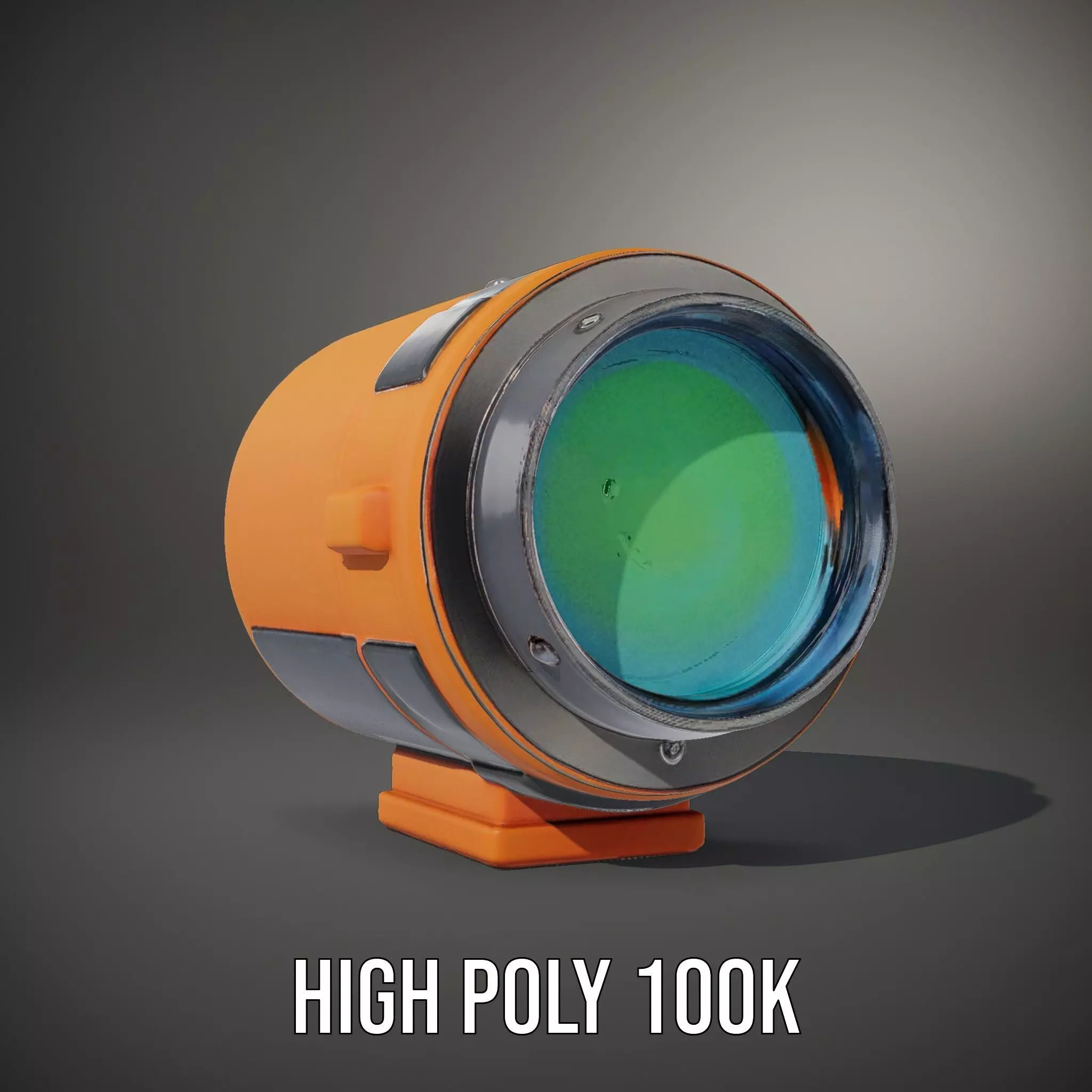 Vibrant Orange Telescope model pack Low-poly 3D model_10