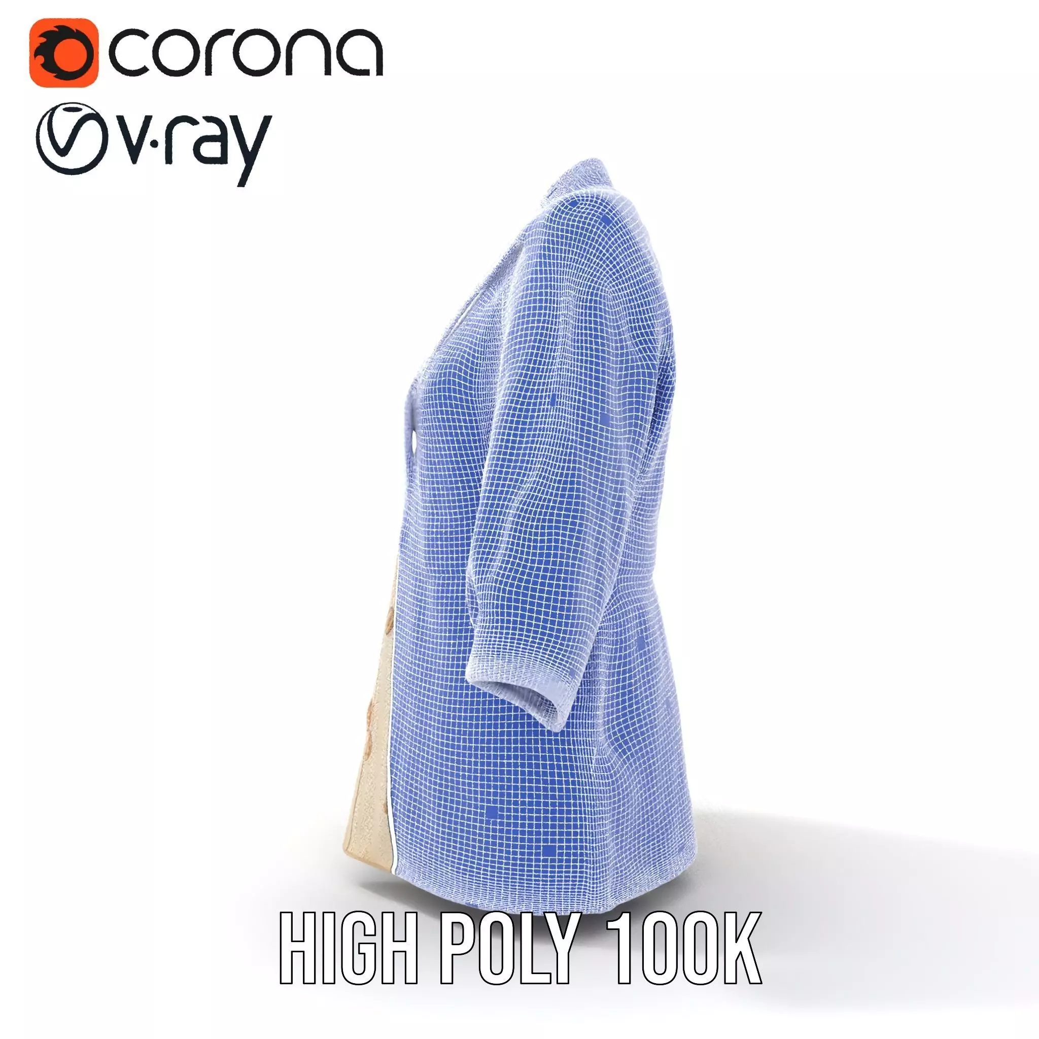 Elegant Embroidered Jacket model pack Low-poly 3D model_34