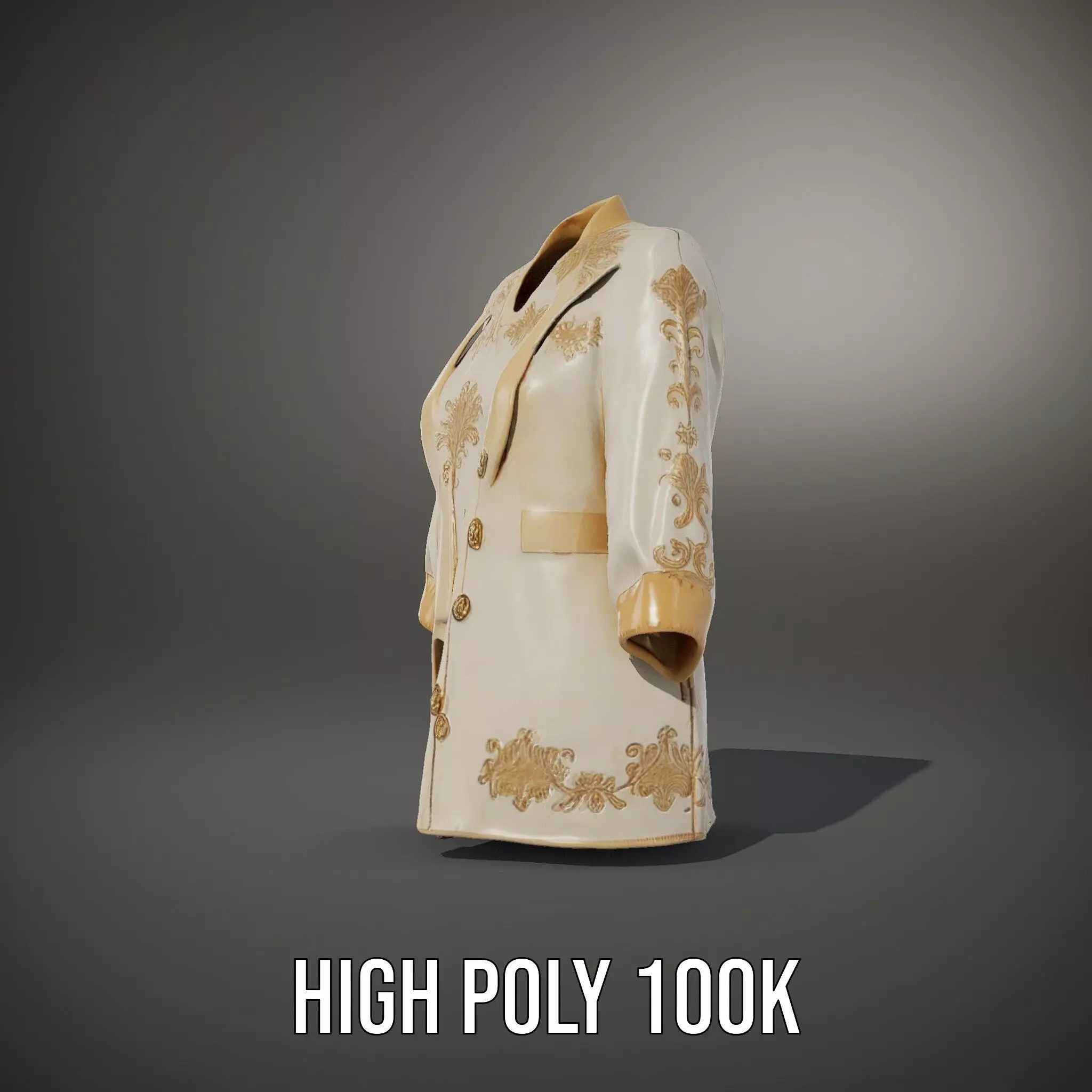 Elegant Embroidered Jacket model pack Low-poly 3D model_10