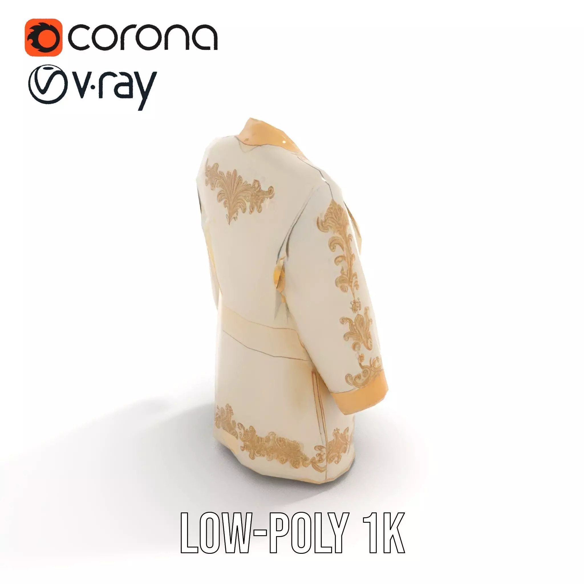 Elegant Embroidered Jacket model pack Low-poly 3D model_19