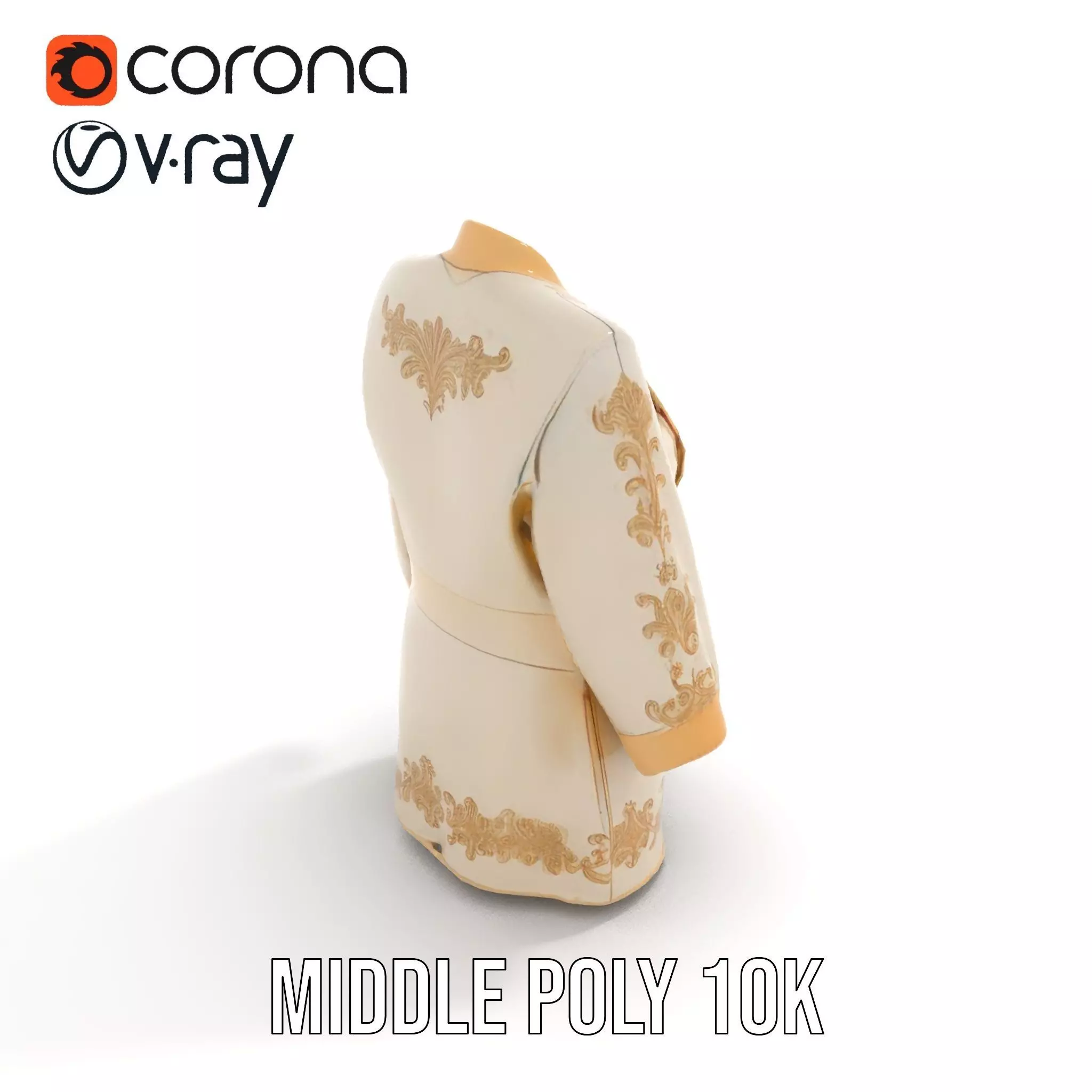 Elegant Embroidered Jacket model pack Low-poly 3D model_18