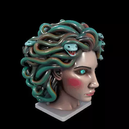2235  Medusa Gorgon Head 3D Model  magic 3D print model_30
