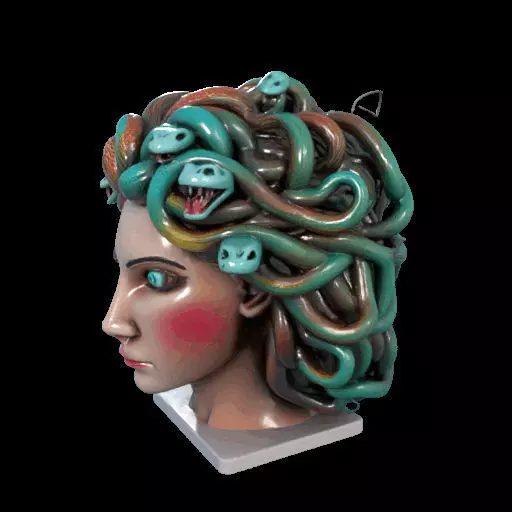 2235  Medusa Gorgon Head 3D Model  magic 3D print model_24