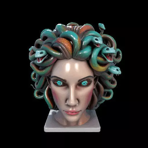 2235  Medusa Gorgon Head 3D Model  magic 3D print model_6
