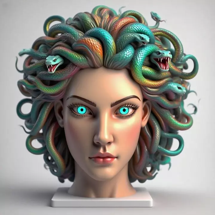 2235  Medusa Gorgon Head 3D Model  magic 3D print model_1