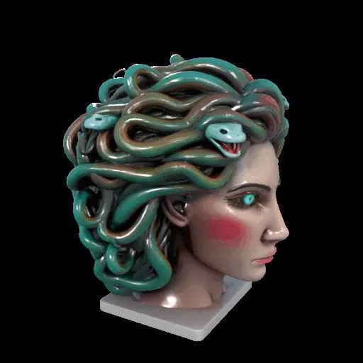2235  Medusa Gorgon Head 3D Model  magic 3D print model_31