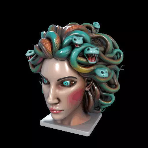 2235  Medusa Gorgon Head 3D Model  magic 3D print model_27