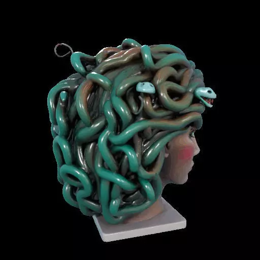 2235  Medusa Gorgon Head 3D Model  magic 3D print model_35