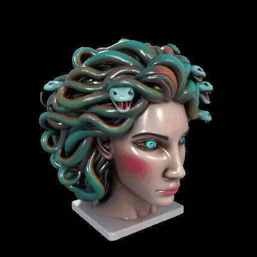 2235  Medusa Gorgon Head 3D Model  magic 3D print model_29