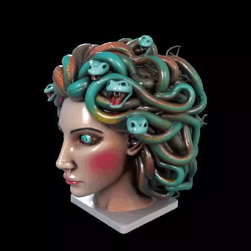 2235  Medusa Gorgon Head 3D Model  magic 3D print model_25