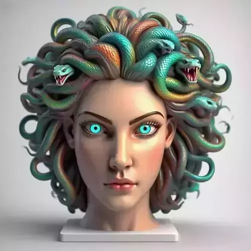 2235  Medusa Gorgon Head 3D Model  magic