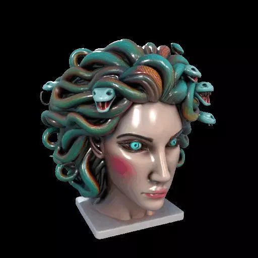 2235  Medusa Gorgon Head 3D Model  magic 3D print model_18