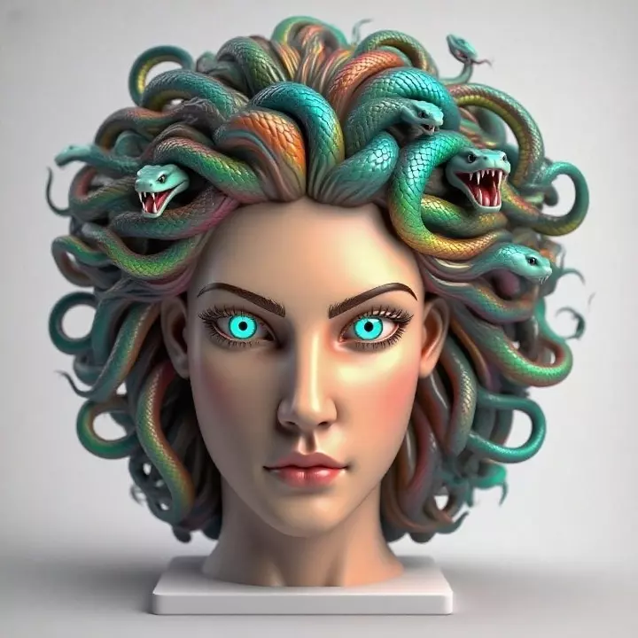 2235  Medusa Gorgon Head 3D Model  magic 3D print model_5