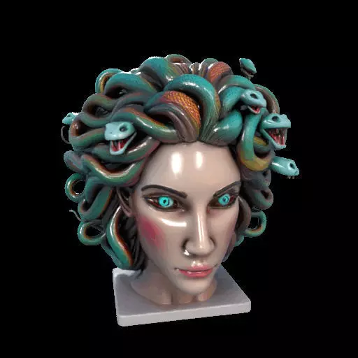 2235  Medusa Gorgon Head 3D Model  magic 3D print model_7