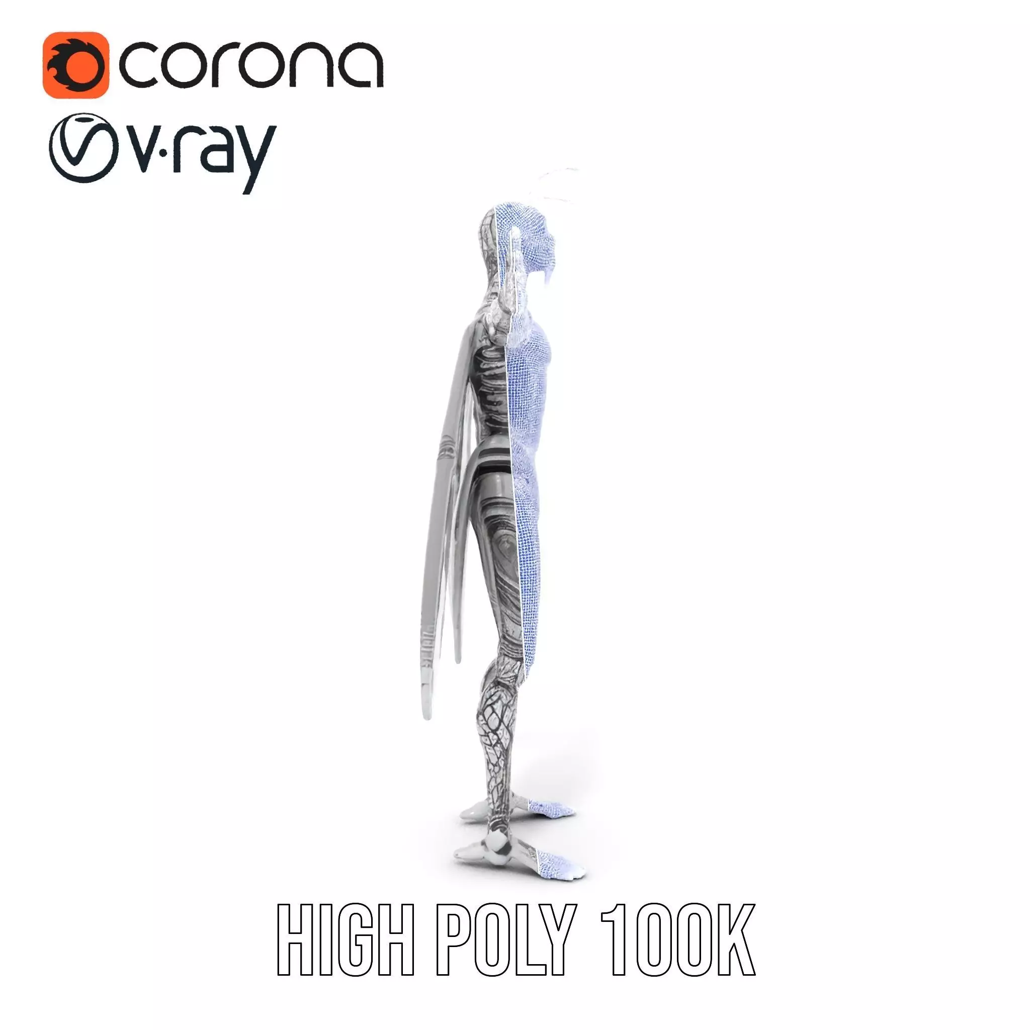 Metallic Insectoid Creature model pack Low-poly 3D model_34