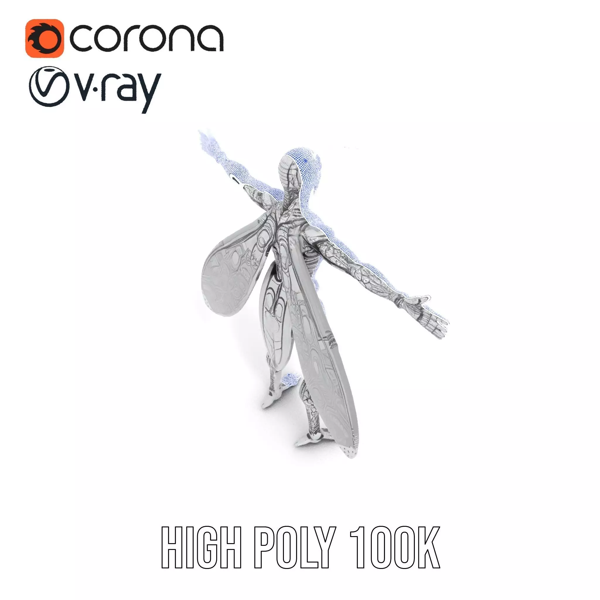 Metallic Insectoid Creature model pack Low-poly 3D model_33