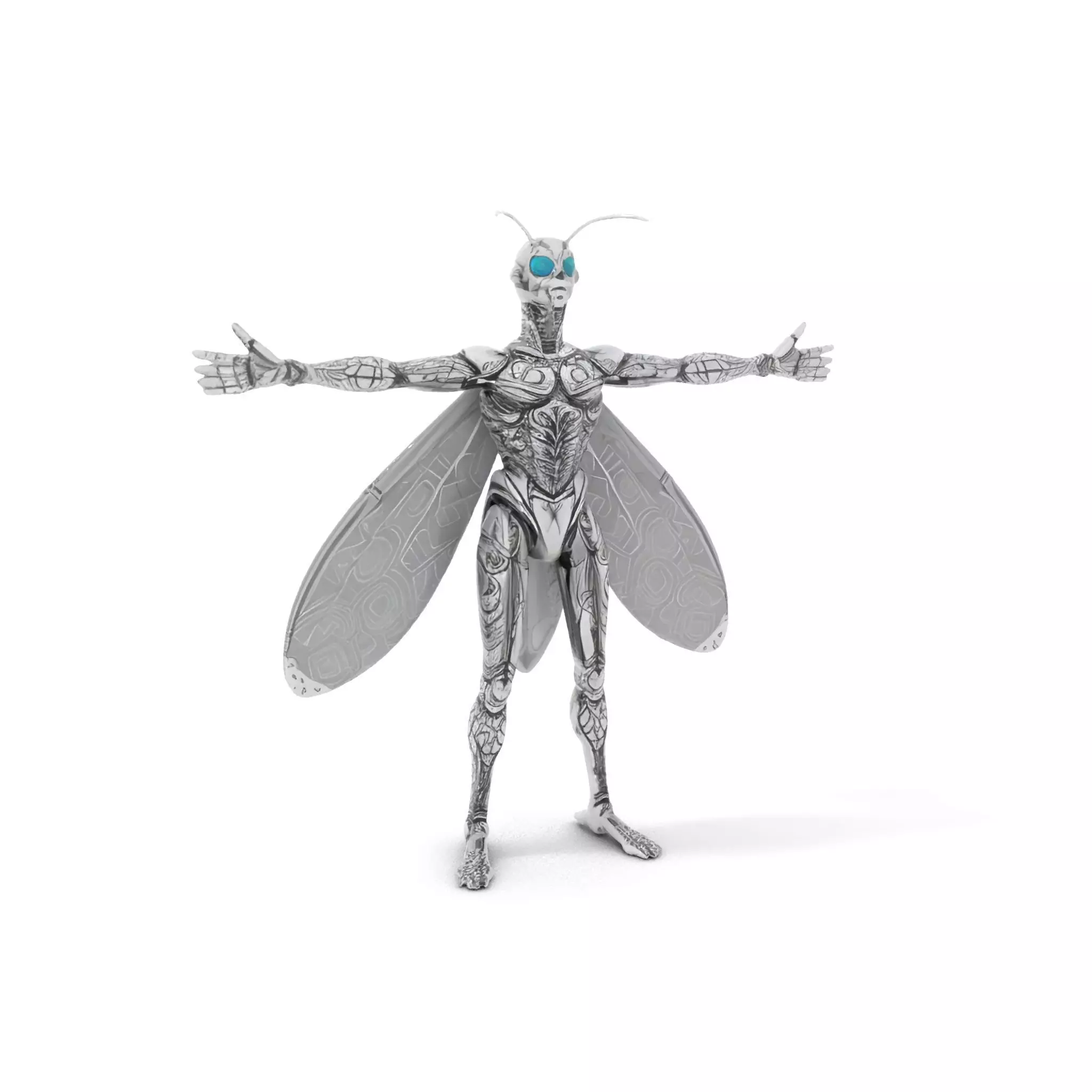 Metallic Insectoid Creature model pack Low-poly 3D model_0