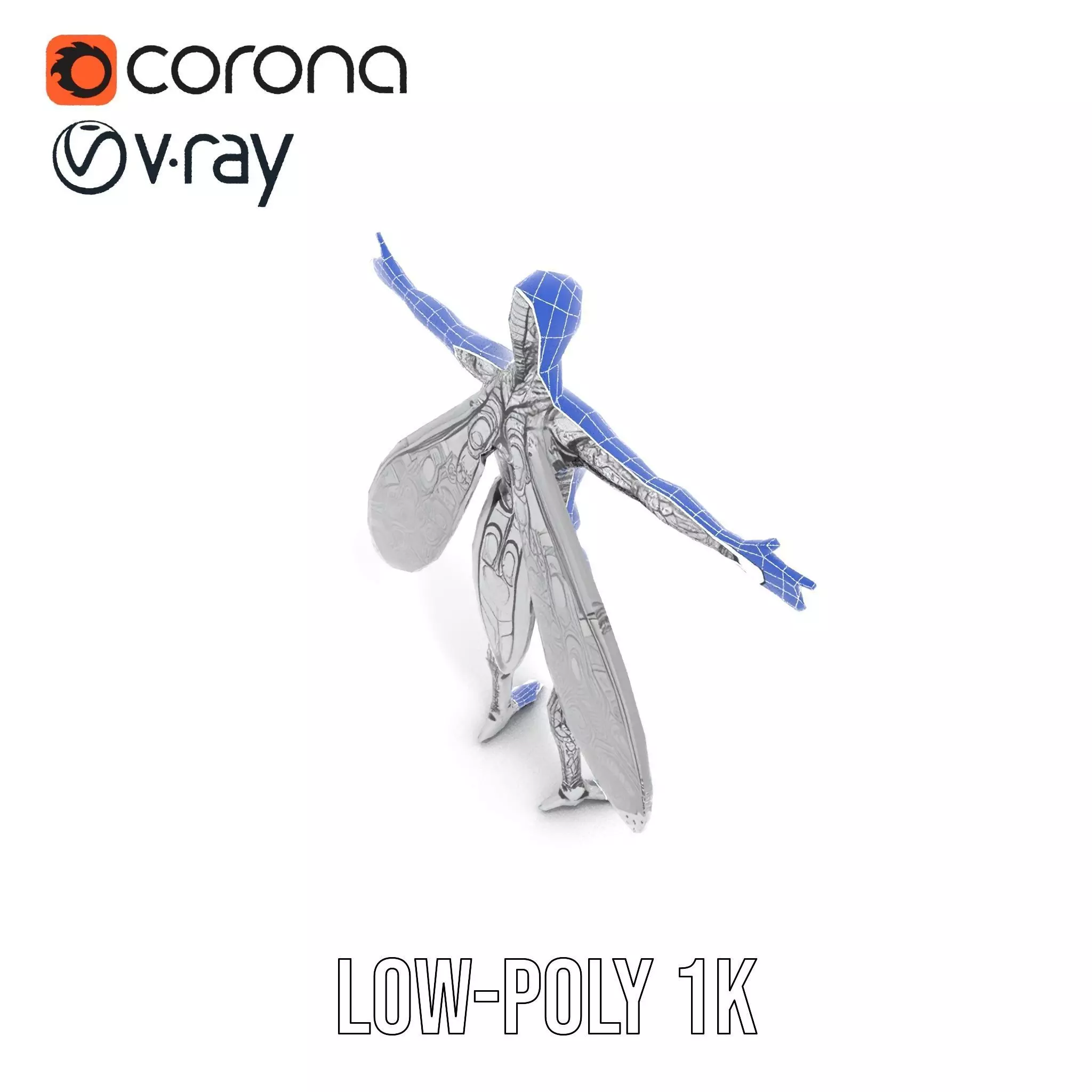 Metallic Insectoid Creature model pack Low-poly 3D model_28