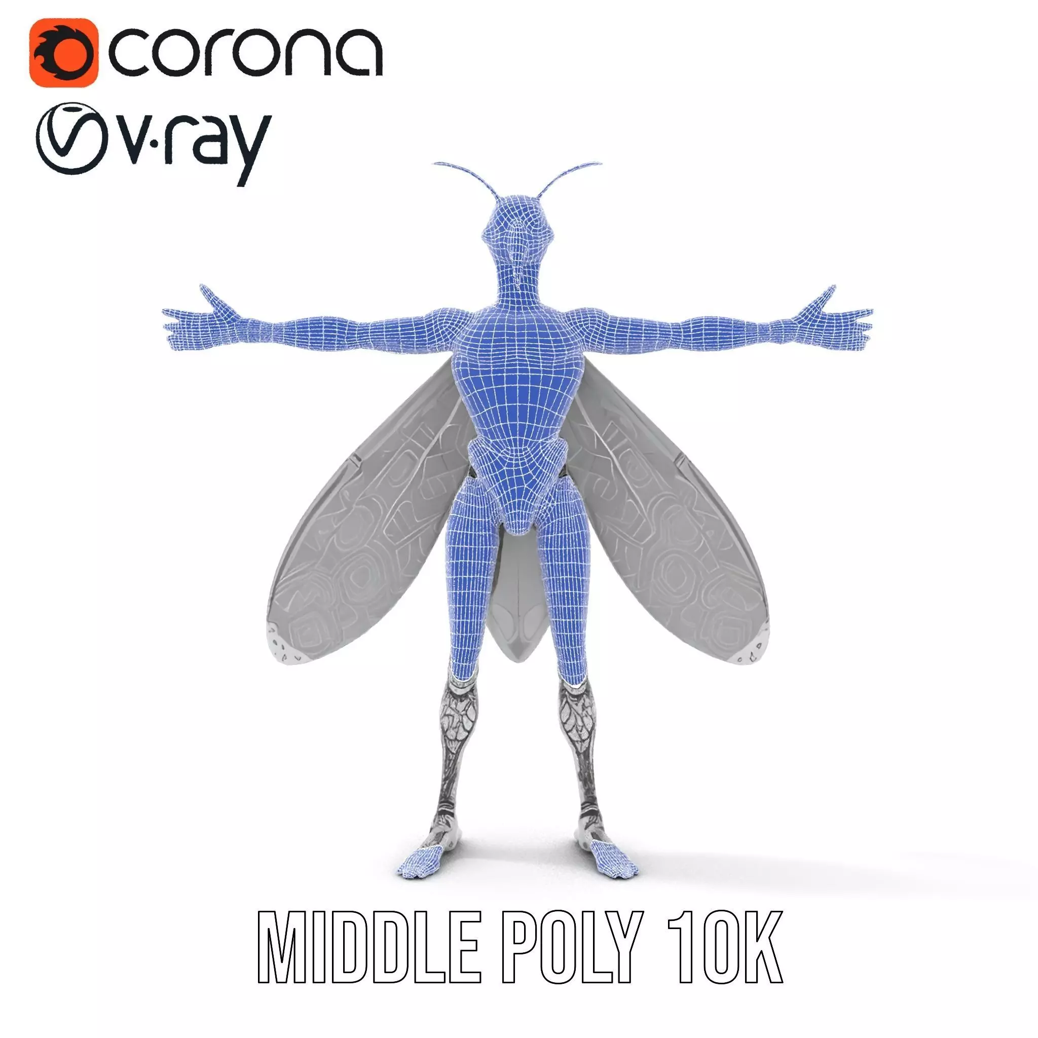 Metallic Insectoid Creature model pack Low-poly 3D model_22