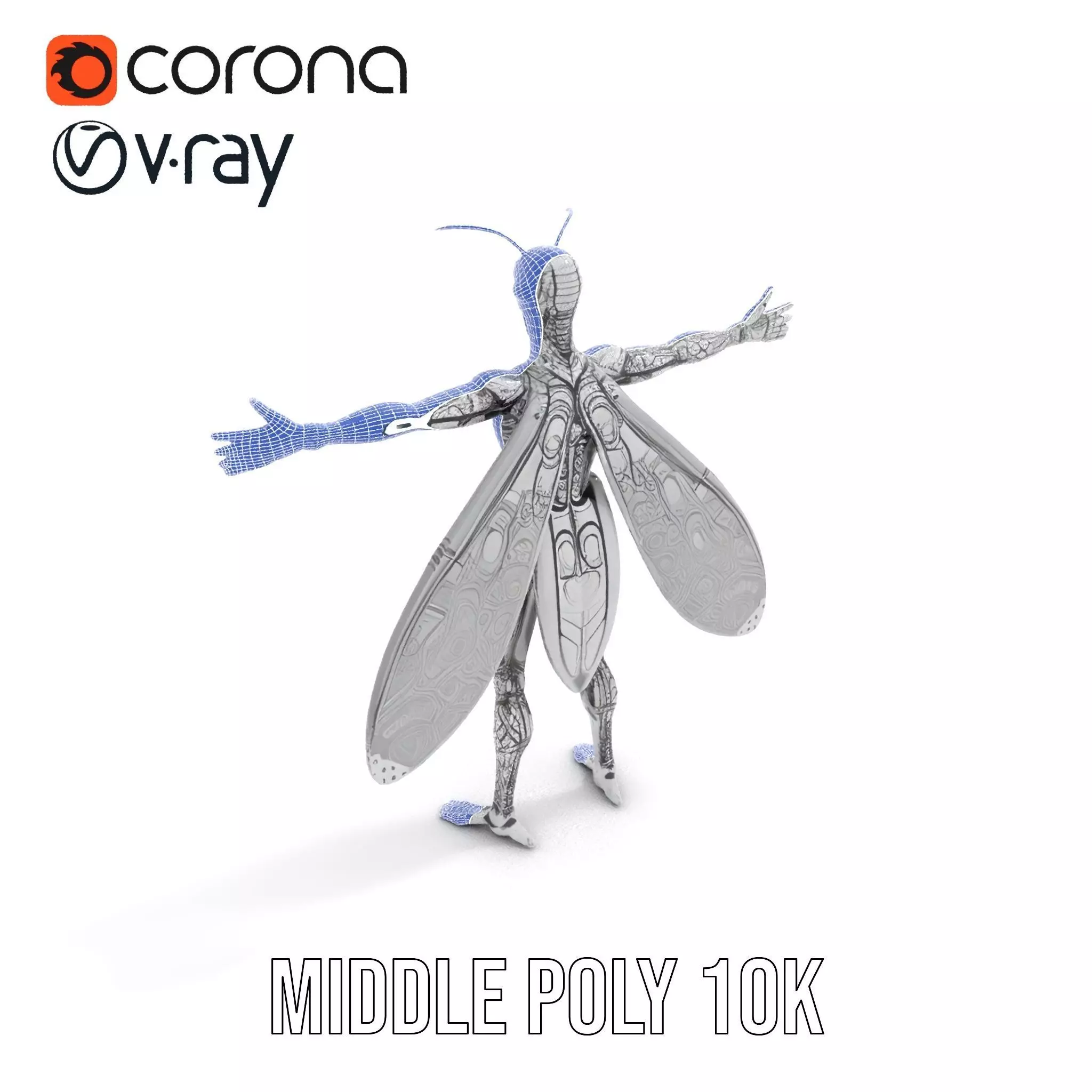 Metallic Insectoid Creature model pack Low-poly 3D model_27