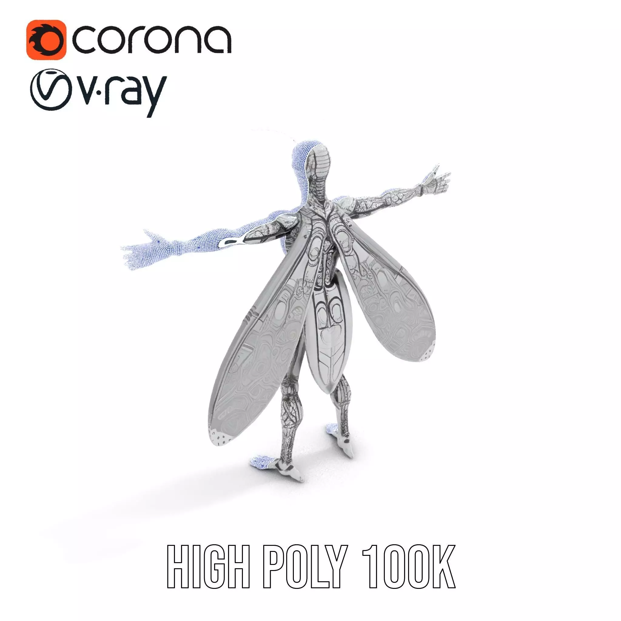 Metallic Insectoid Creature model pack Low-poly 3D model_32