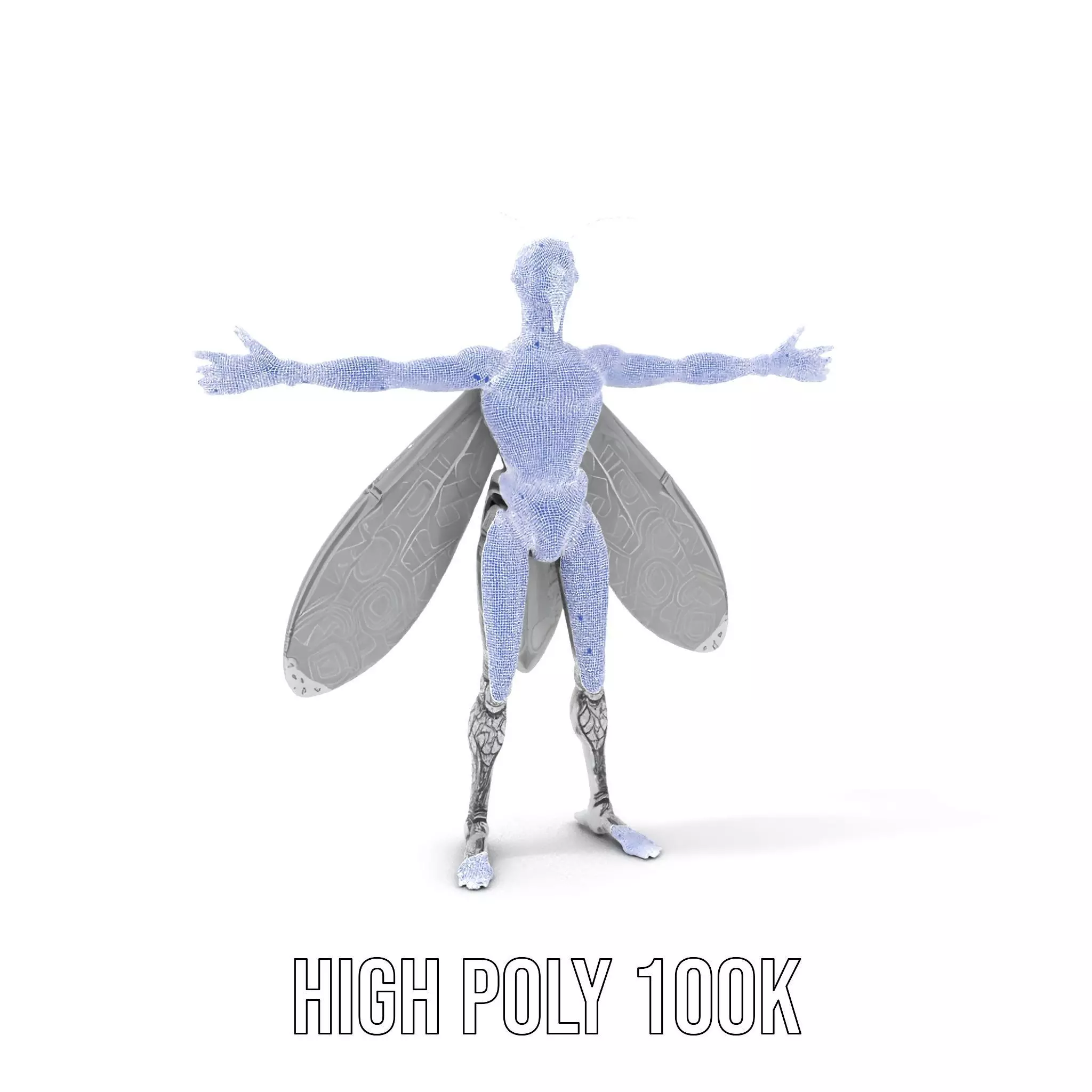 Metallic Insectoid Creature model pack Low-poly 3D model_4