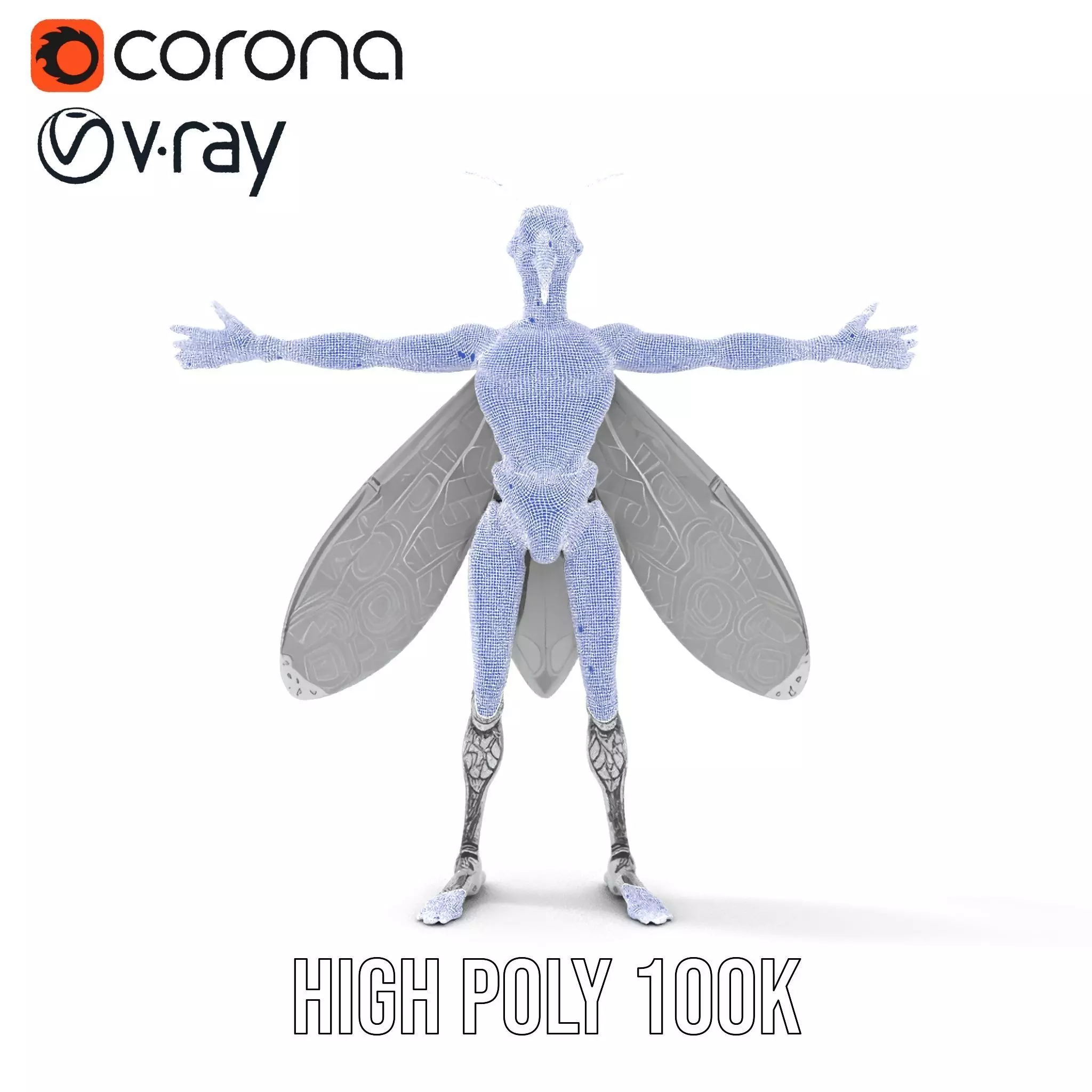 Metallic Insectoid Creature model pack Low-poly 3D model_29