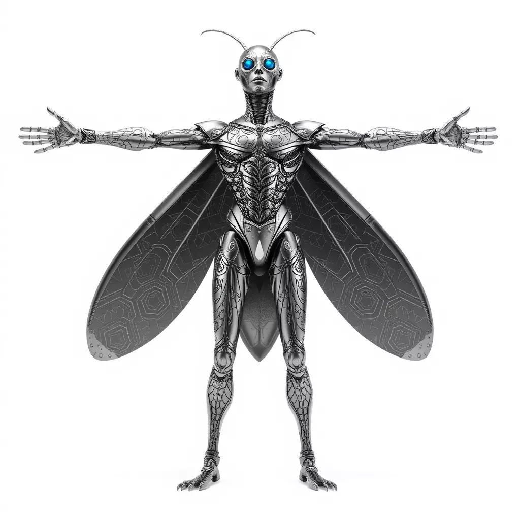Metallic Insectoid Creature model pack Low-poly 3D model_2