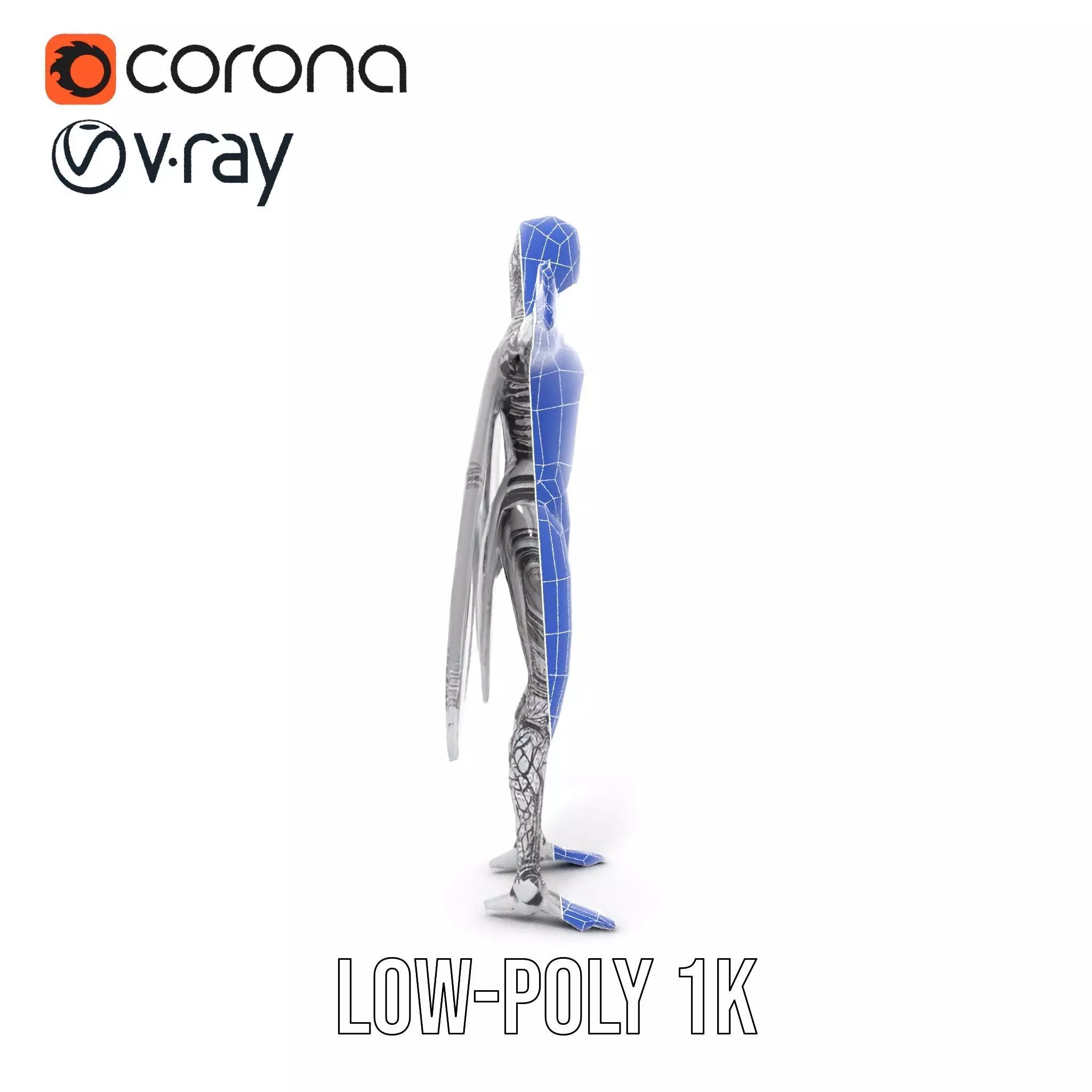 Metallic Insectoid Creature model pack Low-poly 3D model_31