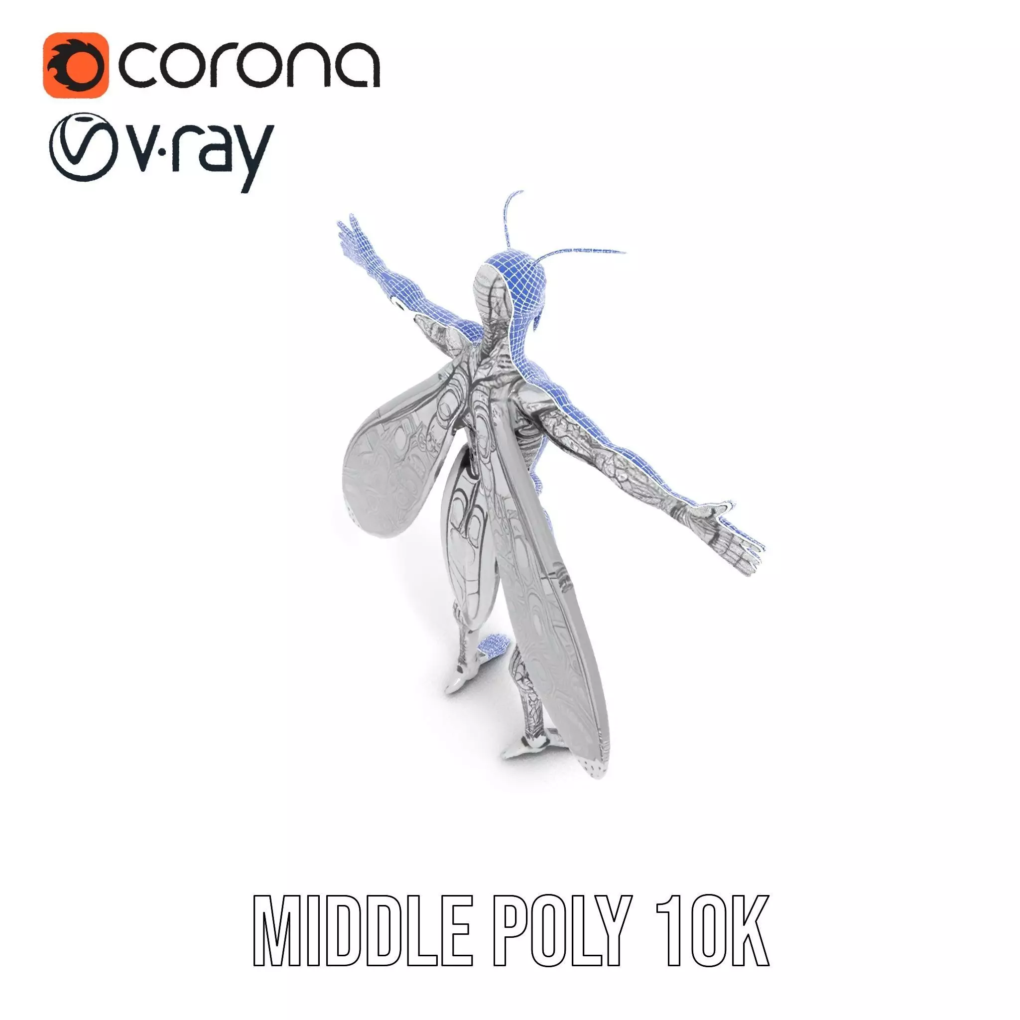 Metallic Insectoid Creature model pack Low-poly 3D model_30