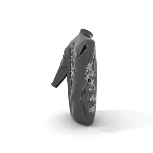 Elegant Embroidered Coat model pack