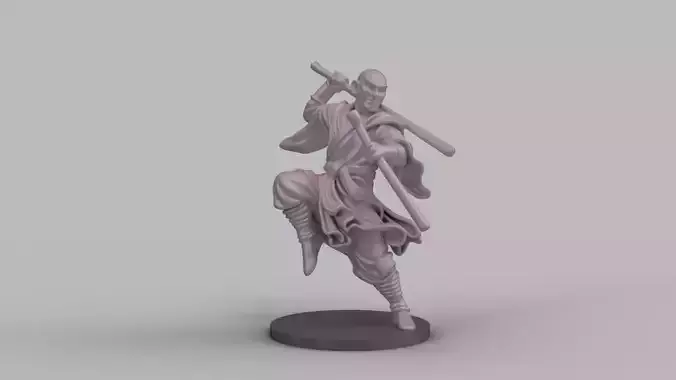 Fantasy RPG Monk Miniature STL