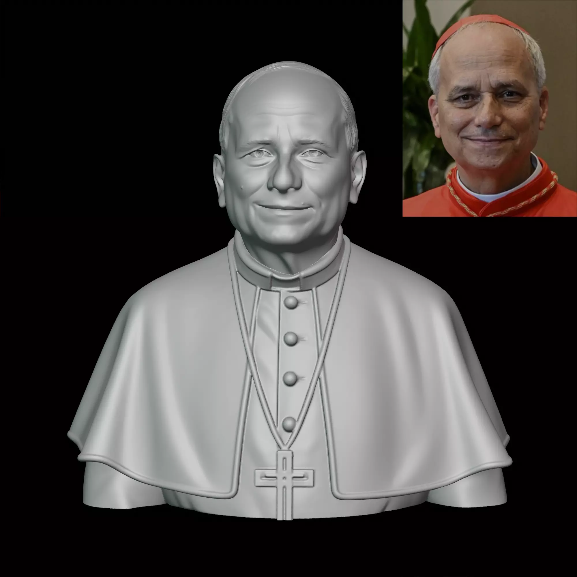 3D Printable Bust of Pope Leo XIV Robert Francis Prevost 3D print model