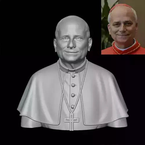 3D Printable Bust of Pope Leo XIV  Robert Francis Prevost 
